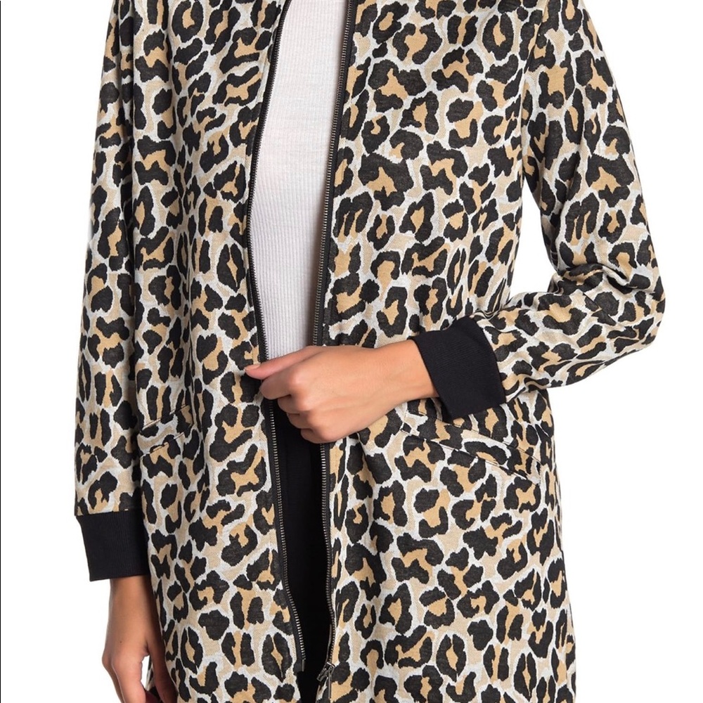 SANCTUARY Leopard City Topper Print Coat SizeXS